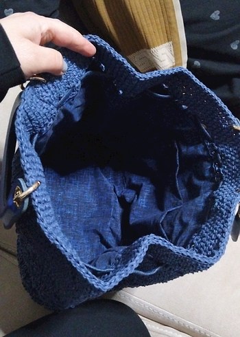 Örgü Kadın Çanta - Lacivert Bohem - Görsel 4