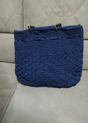 Örgü Kadın Çanta - Lacivert Bohem - Görsel 3