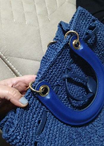 Örgü Kadın Çanta - Lacivert Bohem - Görsel 5