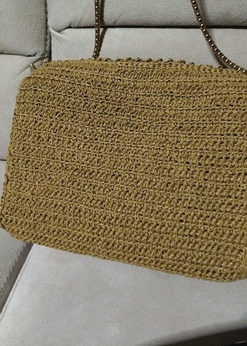 Hasır Örgü Kadın Çanta Zincir Askılı - Görsel 4