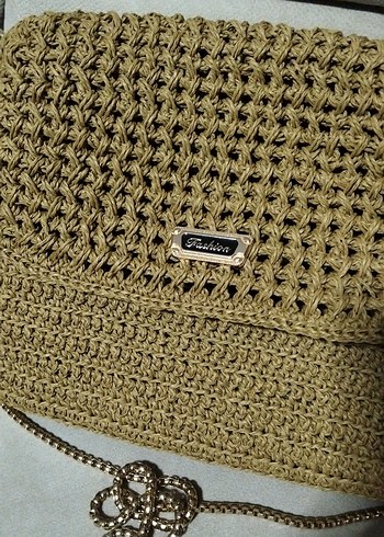 Hasır Örgü Kadın Çanta Zincir Askılı - Görsel 2