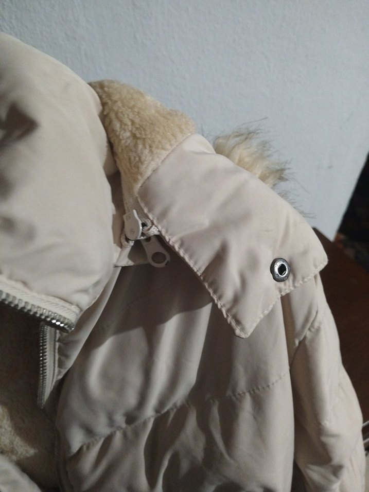 Bej Kadın Kürklü Kışlık Mont - Görsel 3