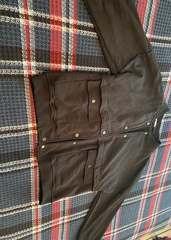 Düğmeli, Rahat Kesim siyah Kadın Ceket - Görsel 2