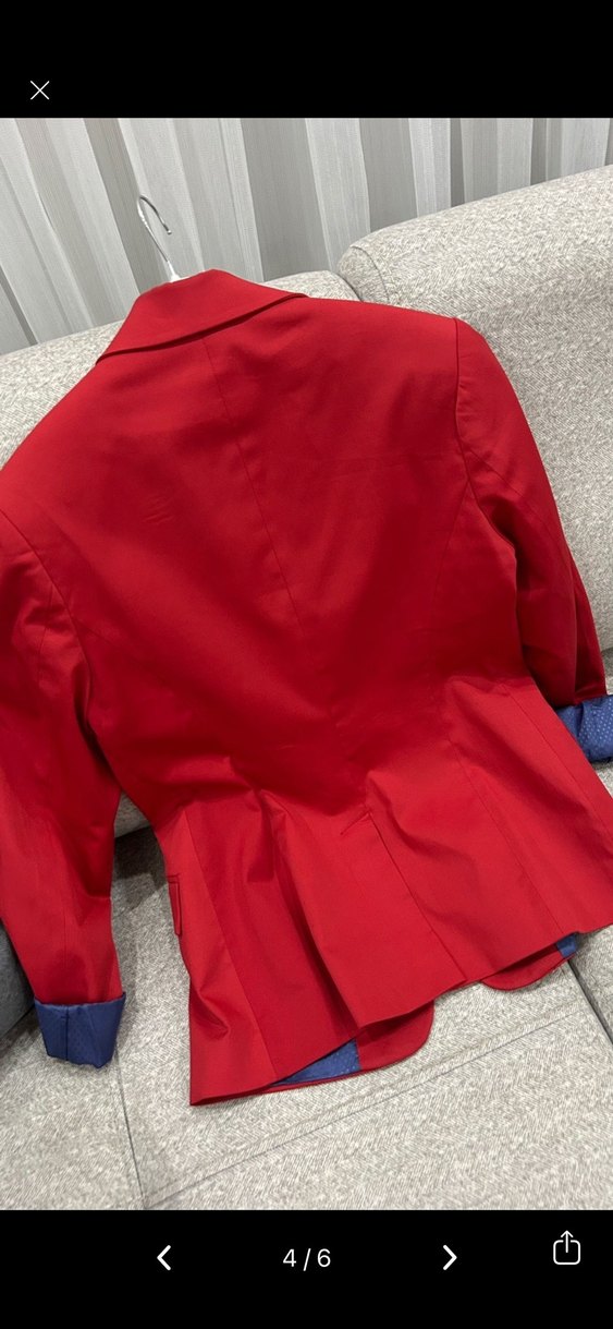 Düğmeli Kırmızı Kadın Blazer Ceket - Görsel 3
