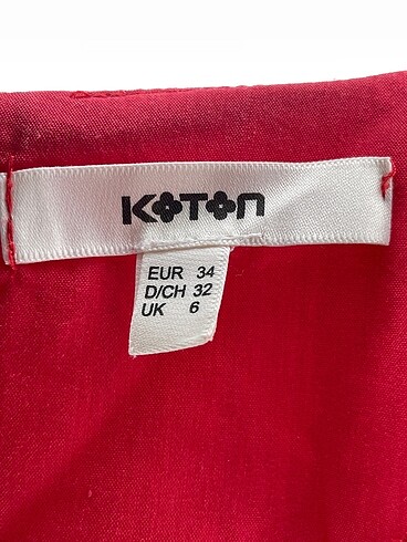 34 Beden kırmızı Renk Koton Günlük Elbise %70 İndirimli.