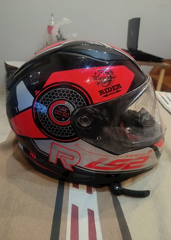 Kırmızı Baskılı LS2 Motosiklet Kaskı - Görsel 3