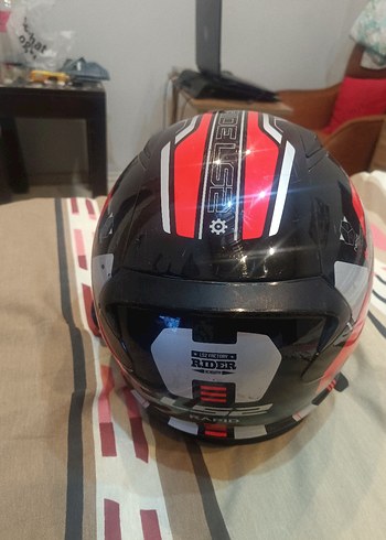 Kırmızı Baskılı LS2 Motosiklet Kaskı - Görsel 4