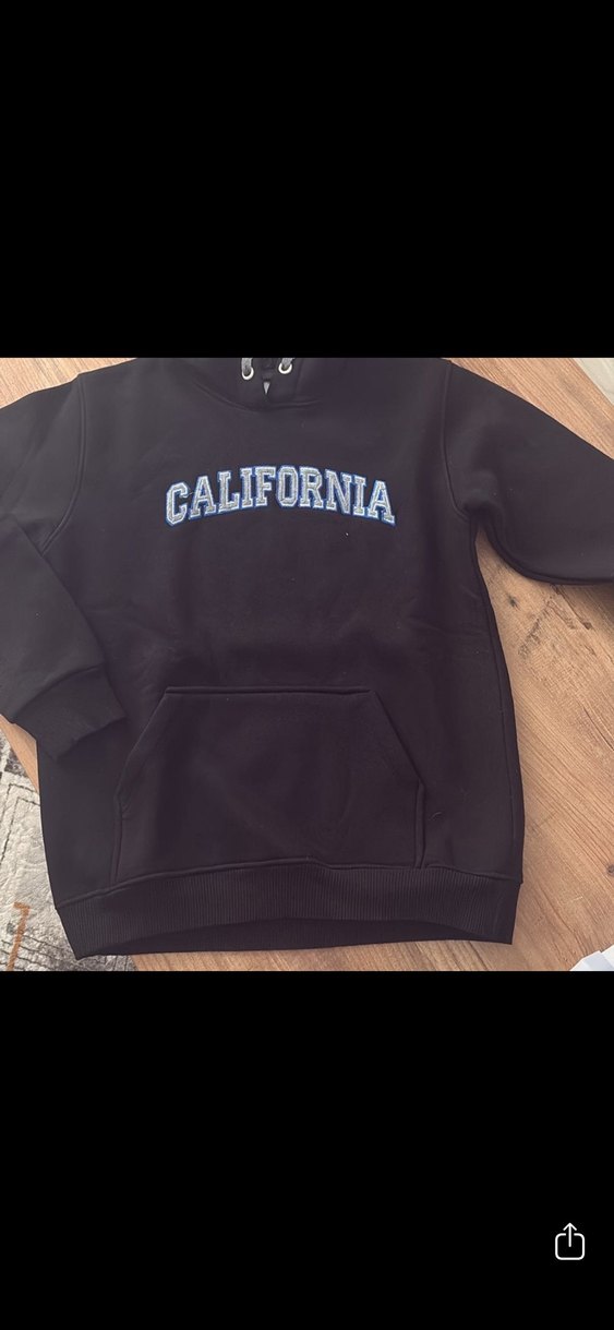 KErkek Siyah Kapüşonlu Fermuarlı Sweatshirt - Görsel 3