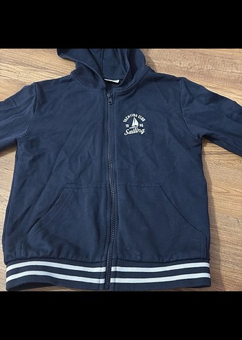 Erkek Lacivert Kapüşonlu Fermuarlı Sweatshirt - Görsel 4