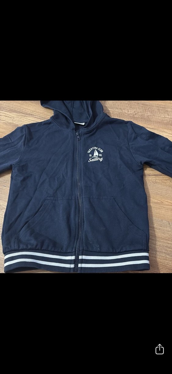 Erkek Lacivert Kapüşonlu Fermuarlı Sweatshirt - Görsel 4