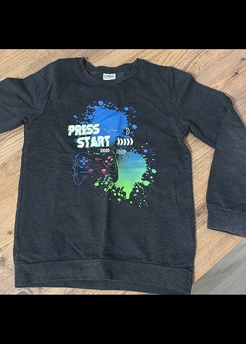 Baskılı Siyah Erkek Sweatshirt - Görsel 2