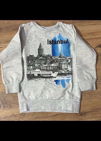 Gri İstanbul Baskılı Erkek Sweatshirt - Görsel 2
