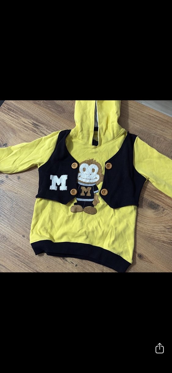 Sarı Kapüşonlu Erkek Bebek Takımı - Görsel 2