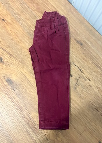 Bordo Düğmeli Erkek Çocuk Pantolonu - Görsel 3