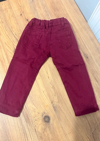 Bordo Düğmeli Erkek Çocuk Pantolonu - Görsel 2