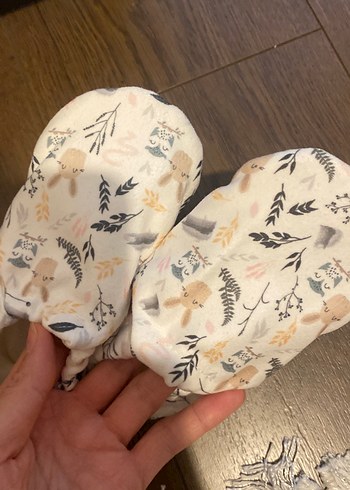 Bej Desenli Pamuk Bebek Patik - Görsel 5