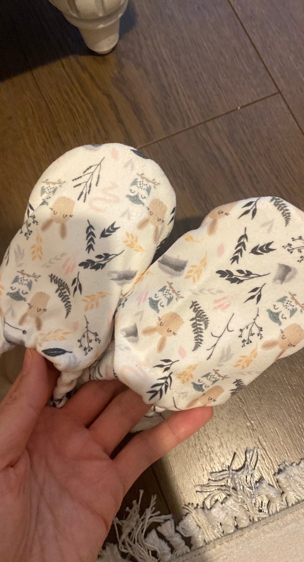 Bej Desenli Pamuk Bebek Patik - Görsel 5