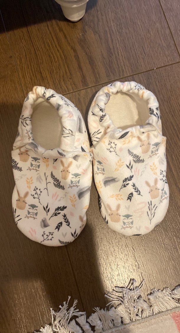 Bej Desenli Pamuk Bebek Patik - Görsel 2