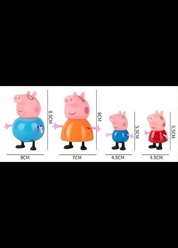 peppa pig Action Figur / Domuz Peppa Ailesi tam set kutu yok po