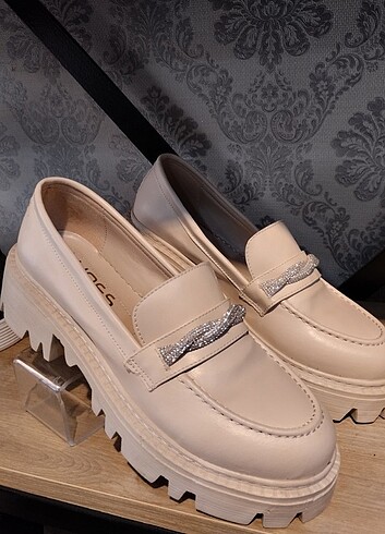 Loafer bayan dek rengi ayakkabı
