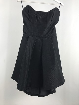 38 Beden siyah Renk Straplez Elbise