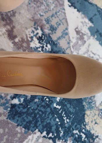 39 Beden Bej Süet Topuklu Kadın Stiletto