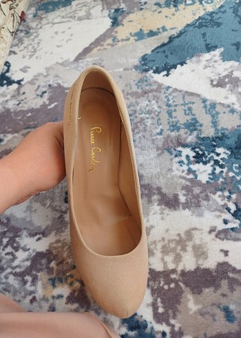 Bej Süet Topuklu Kadın Stiletto