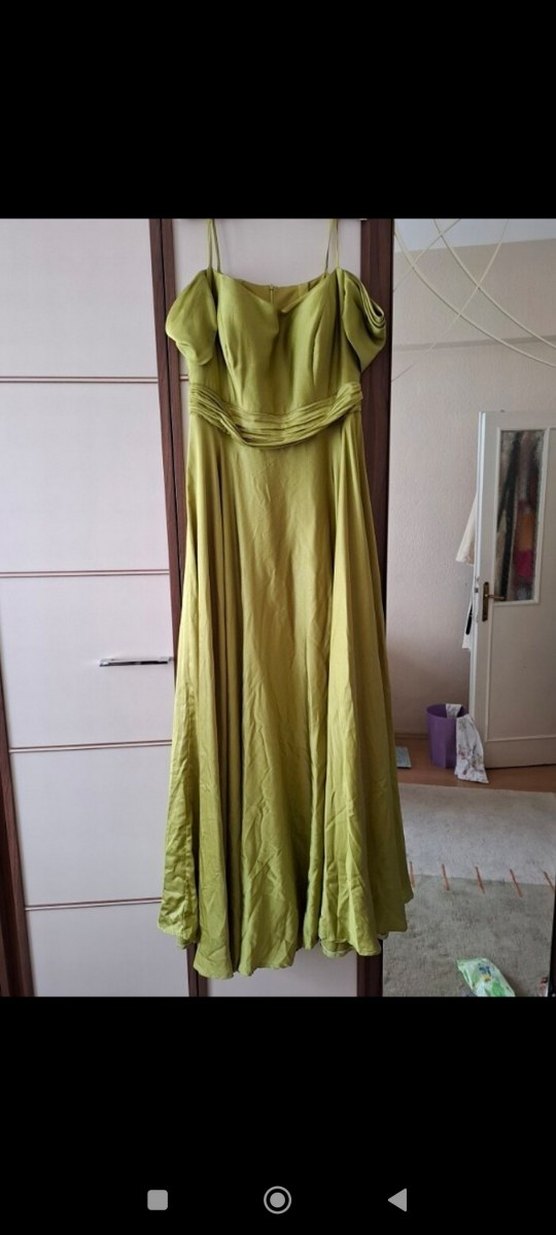 Sarı Drapeli Uzun Straplez Bohem Elbise - Görsel 2