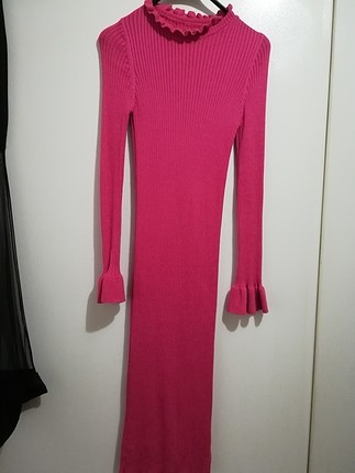pembe triko elbise