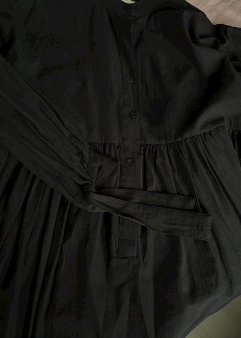 Manuka Siyah Pliseli Uzun Kollu Midi Tunik - Görsel 2