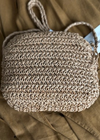 Bej Örgü Kadın Çapraz Çanta - Görsel 4