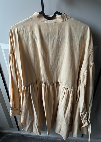 Manuka Bej Piliseli Keten Midi Tunik - Görsel 2