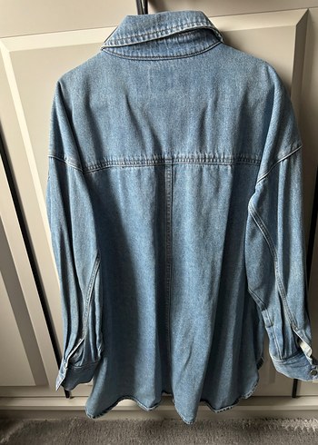 Kadın Mavi Düğmeli Denim Ceket - Görsel 2