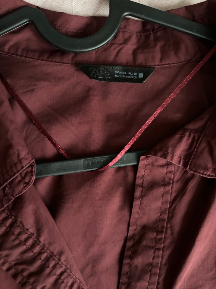 Bordo Düğmeli Salaş Kadın Gömlek - Görsel 3