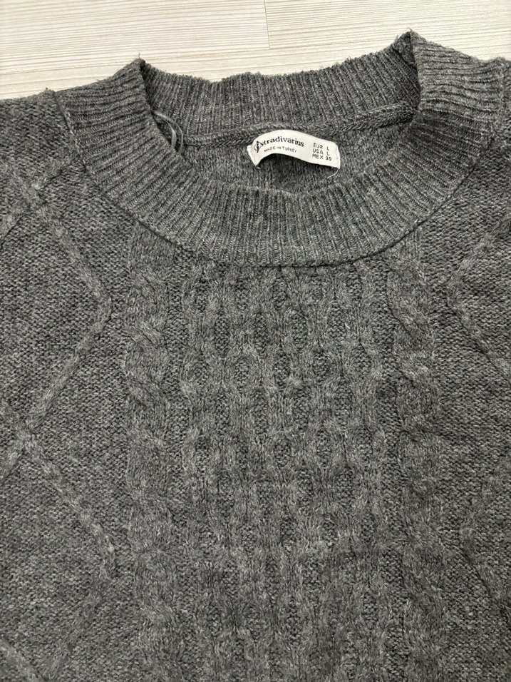 Stradivarius Gri Kadın Triko Kazak - Görsel 2