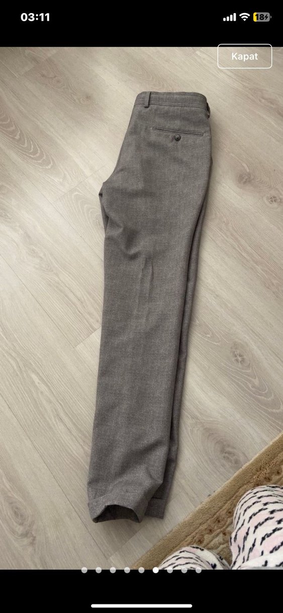 Gri Düğmeli Erkek Takım Elbise Ceketi - Görsel 5