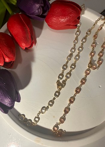 Zincir Detaylı Uzun Altın Kadın Kolye - Görsel 5