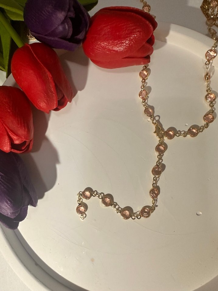 Zincir Detaylı Uzun Altın Kadın Kolye - Görsel 3