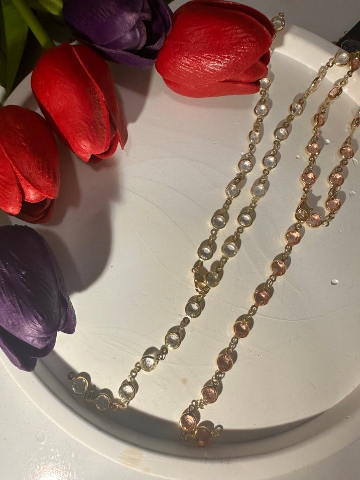 Zincir Detaylı Uzun Altın Kadın Kolye - Görsel 5