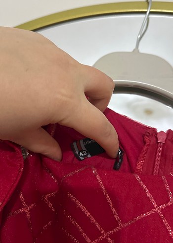 Bordo Uzun Kollu Nakışlı Kadın Elbise - Görsel 3