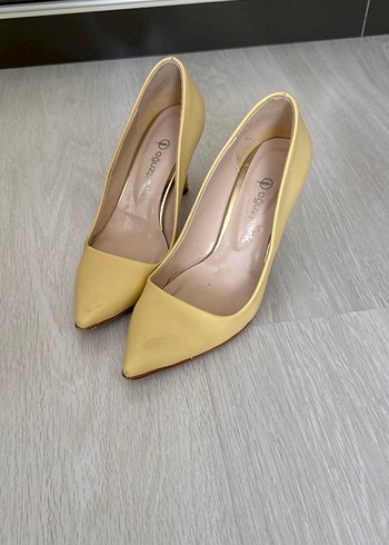 36 Beden sarı Renk Sarı Pastel Stiletto Topuklu Kadın Ayakkabı