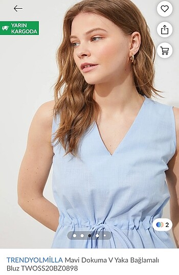 38 Beden Trendyolmilla mavi bluz