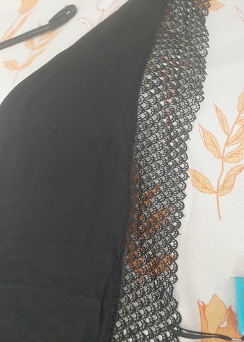 Beden siyah Renk Dantel Detaylı Siyah Gotik Kadın Fular