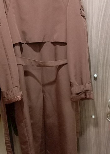 Bej Kadın Uzun Kemerli Trençkot - Görsel 5