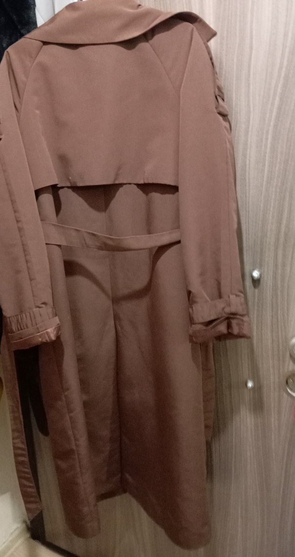 Bej Kadın Uzun Kemerli Trençkot - Görsel 5