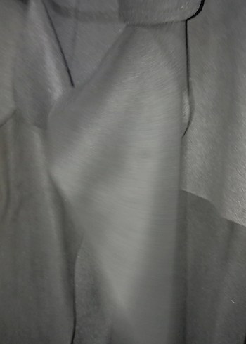 Kadın Gri Uzun Trenchcoat Drapeli - Görsel 3