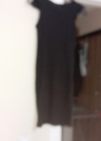 Siyah Drapeli Uzun Kolsuz Ofis Elbisesi - Görsel 2