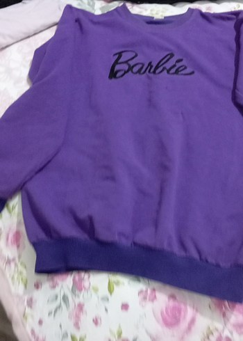 Mor Barbie Baskılı Kız Sweatshirt - Görsel 2