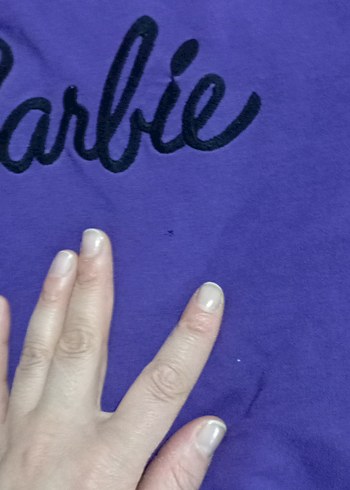 Mor Barbie Baskılı Kız Sweatshirt - Görsel 4