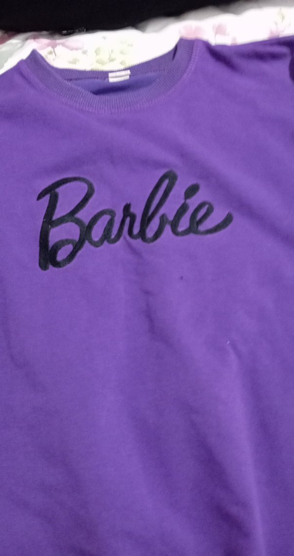 Mor Barbie Baskılı Kız Sweatshirt - Görsel 3